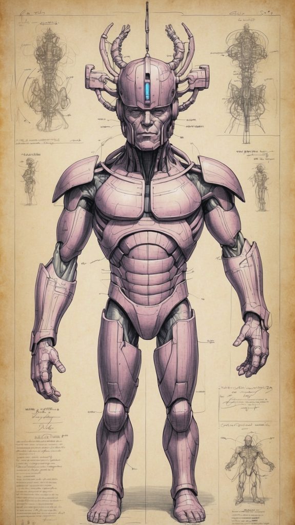Default_create_scifi_davinci_Medical_research_drawing_of_a_gal_0