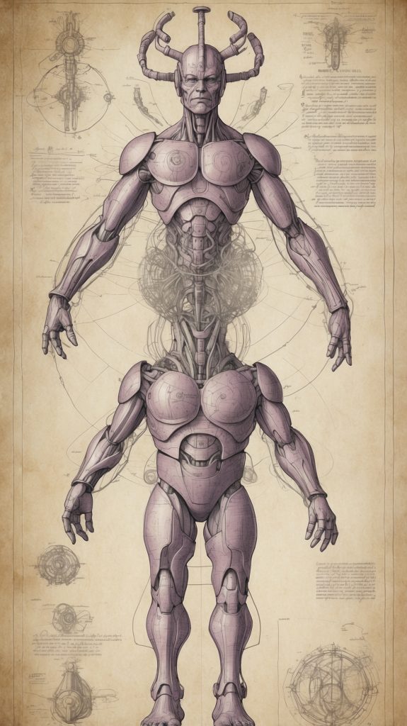 Default_create_scifi_davinci_Medical_research_drawing_of_a_gal_1