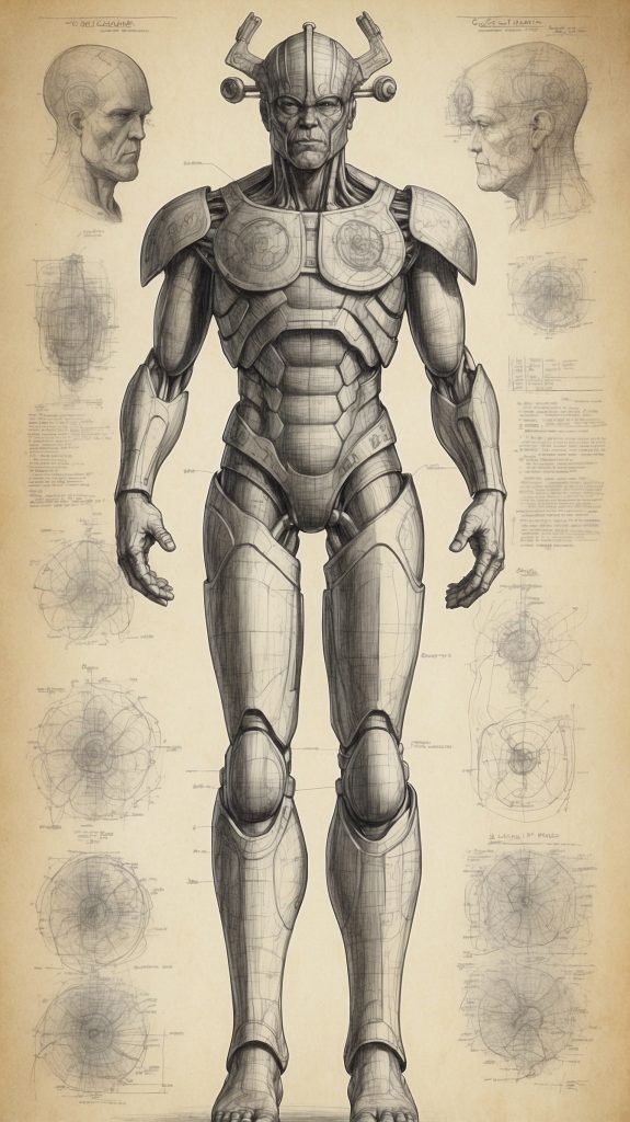 Default_create_scifi_davinci_Medical_research_drawing_of_a_gal_2