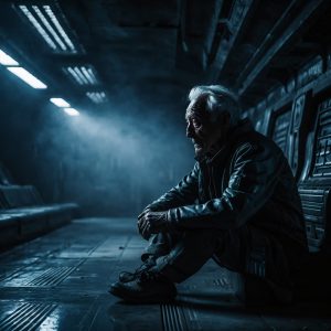Leonardo_Kino_XL_sitting_inside_a_very_dark_scifi_futuristic_s_0